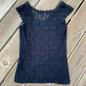 Express Black Lace Top